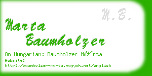 marta baumholzer business card